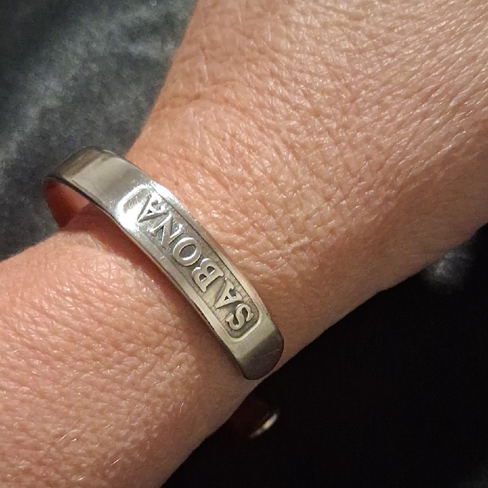 Sabona London Silver Bracelet Copper Lined Adjustable Cuff.